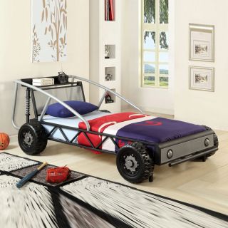 Youth Lovely Nice Gift Kids Boys Children Race Car Twin Bed Study Metal Frame