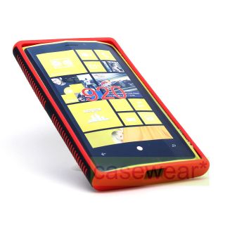 Black Red Retro Dual Flex Double Layer Hard Case Cover for Nokia Lumia 920 New