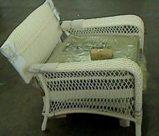 Martha Stewart Living Charlottetown White All Weather Wicker Patio Lounge Chair