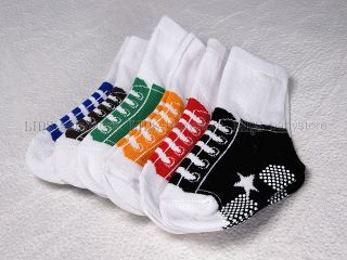 6 Pairs New Toddler Baby Boy Sneakers Shoes Socks 12 24M S64