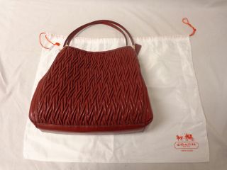 Coach 26257 Madison Small Phoebe Shoulder Bag Gathered Twist Leather Brick Red