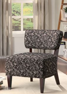 New Ashville Elegant Upholstered Cappuccino Finish Wood Accent Chair