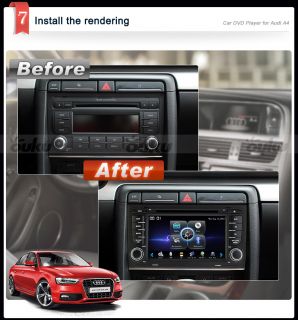 Double DIN 7" GPS Navigation Audi A4 Car DVD Player Stereo Radio BT iPod Canbus