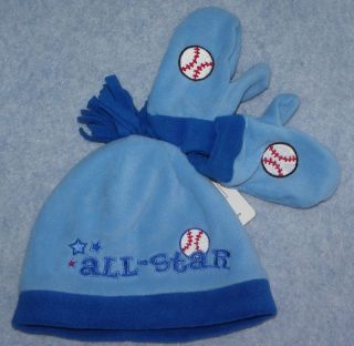 Baby GOOSE Infant Baby Boys Fleece All Star Hat Mittens Set
