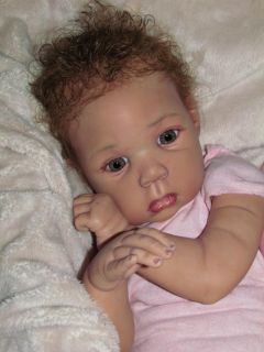 Reborn Big Baby Girl Alasia Sands AA Ethnic Biracial Doll Art Sole 
