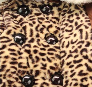 Hot Baby Girls Faux Fur Leopard Print Coat Kids Winter Warm Jacket Snowsuit 2 5Y