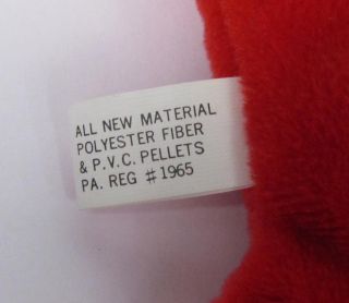 Candy Spelling's Beanie Baby Pinchers Lobster 4026 1993 1st Gen Tush Heart Tag