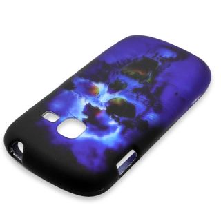 Blue Skull Case for Samsung Galaxy Discover S730G Cell Phone Hard Skin Cover