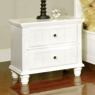 Solid Wood Cottage Style White Finish Night Stand