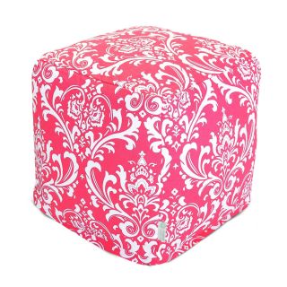 Majestic Home Hot Pink and White French Quarter Small Cube 85907210115 Ottoman