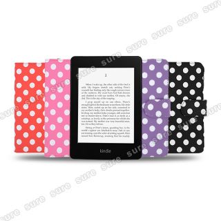 Polka Dot PU Leather Cover Case for 6" Kindle Paperwhite 2012 4 Color