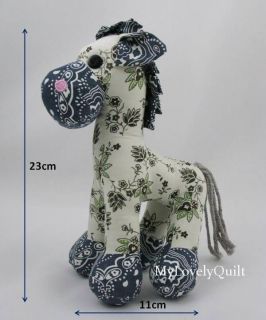 Wholesale Lot of 12 Patchwork Stuffed Animal Toy Olive Green Pony Horse 23x11cm