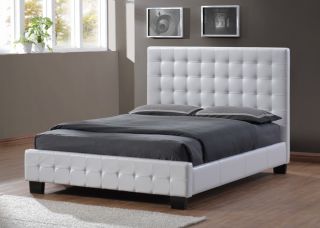 Kings Road Luxury King Size White Faux Leather Bed FF21