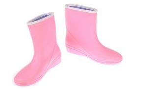 Personality Lady Medium Tube Sidebutton Antiskid Rainboots Recommended by Beauty
