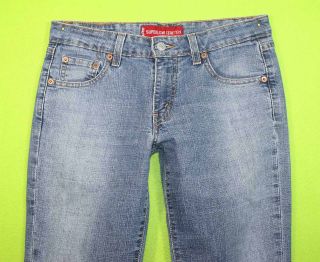 Levi's 518 Super Low Bootcut Sz 5 Juniors Womens Blue Jeans Denim Pants FX05