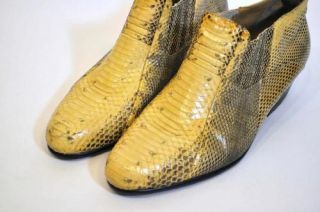 Giorgio Brutini Genuine Snakeskin Ankle Boots Slip on Shoes Disco 9 5M