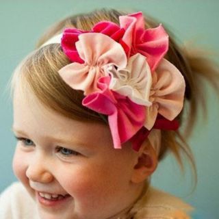 Unusual Cotton Girls Baby Rose and Flower Headband Hairband Bow