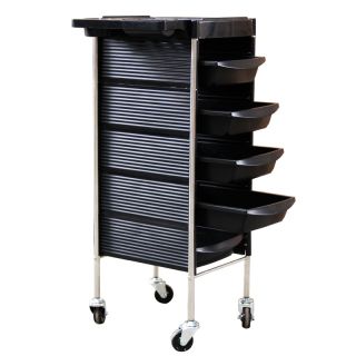 Hair Salon Spa Rolling Trolley Storage Tray Cart Beauty Blow Dryer Holder Black