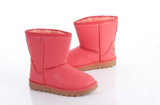 New Kids Boys Girls Winter Rain Snow PU Fur Skidproof Calf Boot Round Toe Shoes