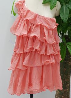 Fashion Korea Women Lady Super Sweet Sloping Shoulder Spins Cake Souk Mini Dress