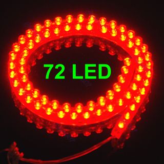 Car 72 LED Flexible Strip Waterproof Light Bulb Red 12V
