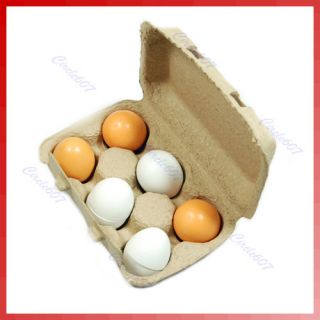 6pcs Wooden Eggs Yolk Educational Interesting Kid Toy