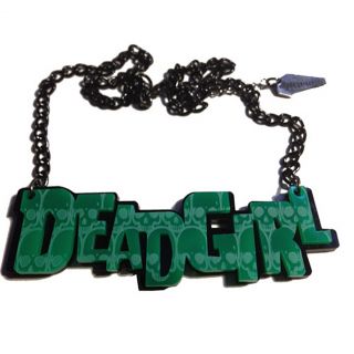 Kreepsville 666 Dead Girl Acrylic Necklace Green Horror Halloween