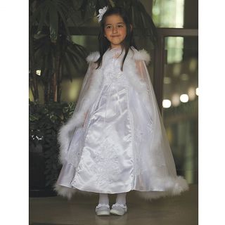 Angels Garment Little Girls 5 White Embroidered Flower Girl Dress