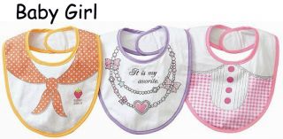 3 Pcs Infant Cotton Tuxedo Pattern Baby Feeding Waterproof Bibs Toddler Boy Girl