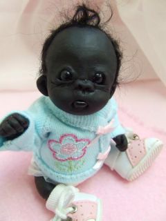 OOAK Baby Gorilla Monkey Sculpted Polymer Clay Art Doll Poseable