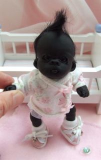 OOAK Baby Gorilla Monkey Sculpted Polymer Clay Art Doll Poseable Collectible