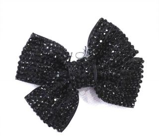 Girl Ladies Fashion Shining Brand New Diamante Crystal Bow Hair Clip Small Size
