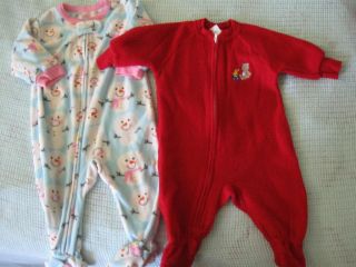 6 Baby Girl Clothes 6 9 Months Fleece Foodie PJ Holiday Dress Christmas G17