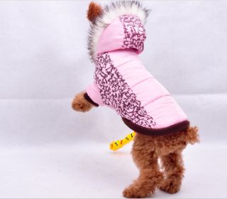 Cute Pink Camo Dog Clothing Wear Autumn Winter Coats Dog Jacket Sweater Clothes