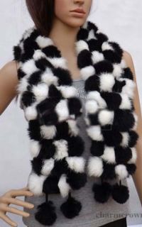 New Women Rabbit Fur Collar Ball Neck Wrap Soft Warm Long Scarf Shawl 10 Colors