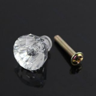 Clear Acrylic Door Pull Knob Drawer Cabinet Cupboard Handle 19mm Hardware 10pcs