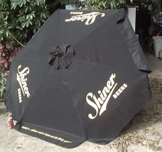 Huge Beer Umbrella Pool Shiner Lone Star Brew Sun Shade