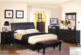5pc Queen Full Wood Contemporary Bedroom Set CM7012L