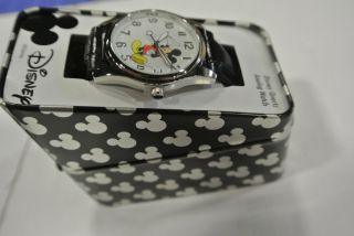 New Disney Mickey Mouse MCK809 Black Leather Band Men's Quartz Wrist Watch