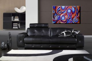Original Oil Painting Abstract Contemporary Modern Blue Wall House Office Decor