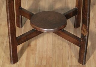 Vintage English Oak Art Deco Floor Lamp Table c1940 U36