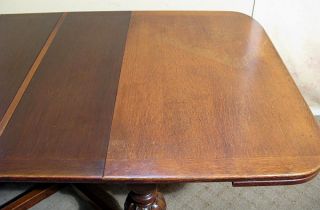 Antique English Solid Oak 6ft Dining Table w 2 Leaves c1930 N63