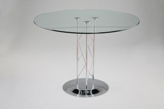 Contemporary Round Glass Top Dining Table 08032