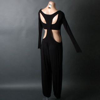 Black Open Back Backless Designer Party Womens Low Cut Out Jumpsuit Size M