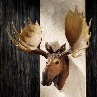 Wildlife Life Like Alaskan Moose Wall Mounted Trophy Animal Sculpture Decor