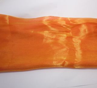 K17 Gold Orange Mirror Organza Fabric Sheer by Meter