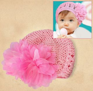 Hot Sale Sweet Cute Crochet Flower Beanie Hat Cap Newborn Baby Toddlers Girls