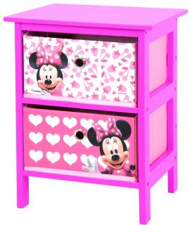 Minnie Mouse 2 Drawer Pink and White Bedroom Storage Unit by Disney Exclusive