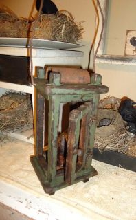 Primitive Wood Barn Lantern Candle Lamp Light Old Early Antique Look Home Decor