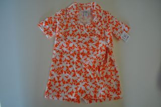 Diane Von Furstenberg for Baby Gap Girls Size 3T Wrap Dress Orange Floral